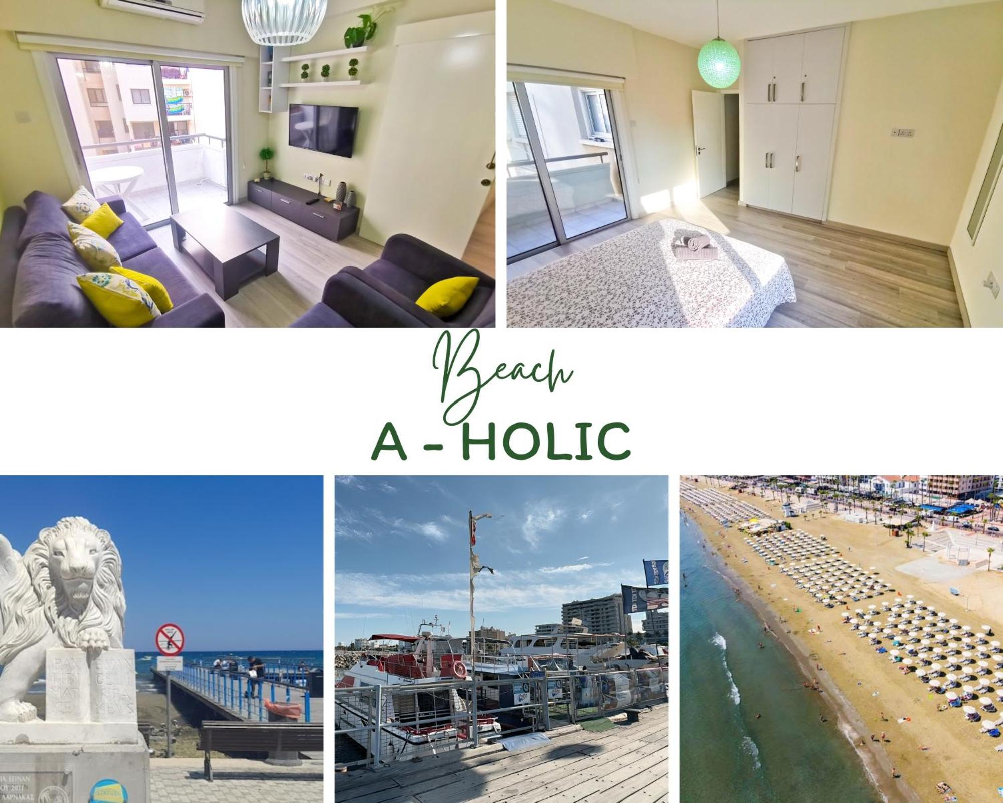 Beach-A-Holic Apartment, 2 Min Distance From Larnaca Marina Lárnaca Exterior foto